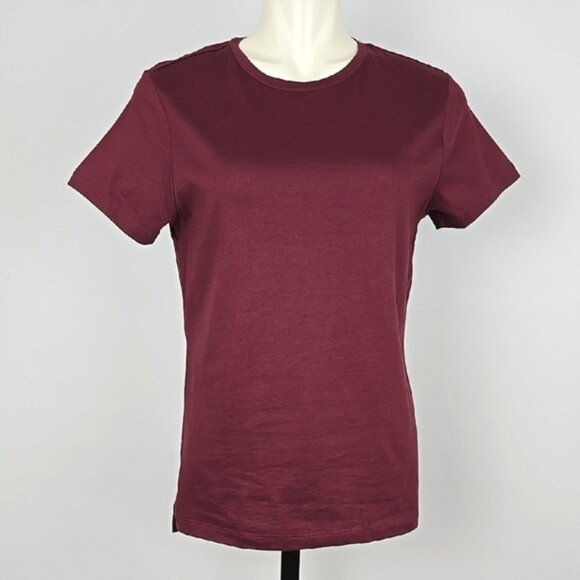 Bench Women's 3 New Crew Neck Short Sleeves Cotton Tees Pink Burgundy Grey Sz M - Picture 3 of 16